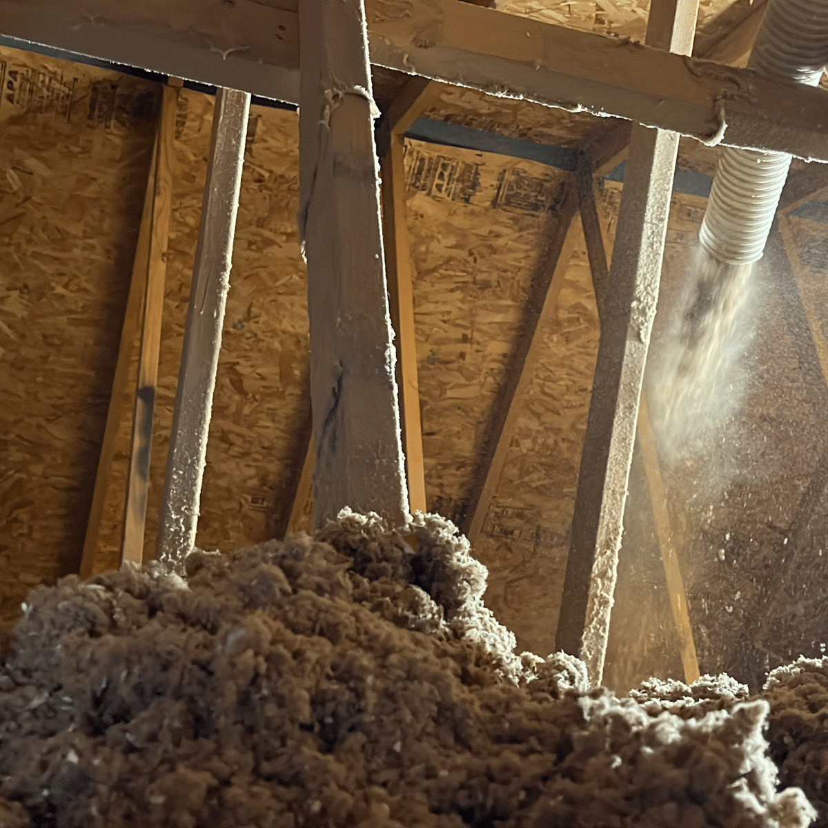 blown-in attic insulation